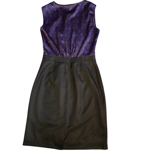 Banana Republic Factory Purple And Black Silky Lightweight Sleeveless Dress Sz 0 - Picture 2 of 12